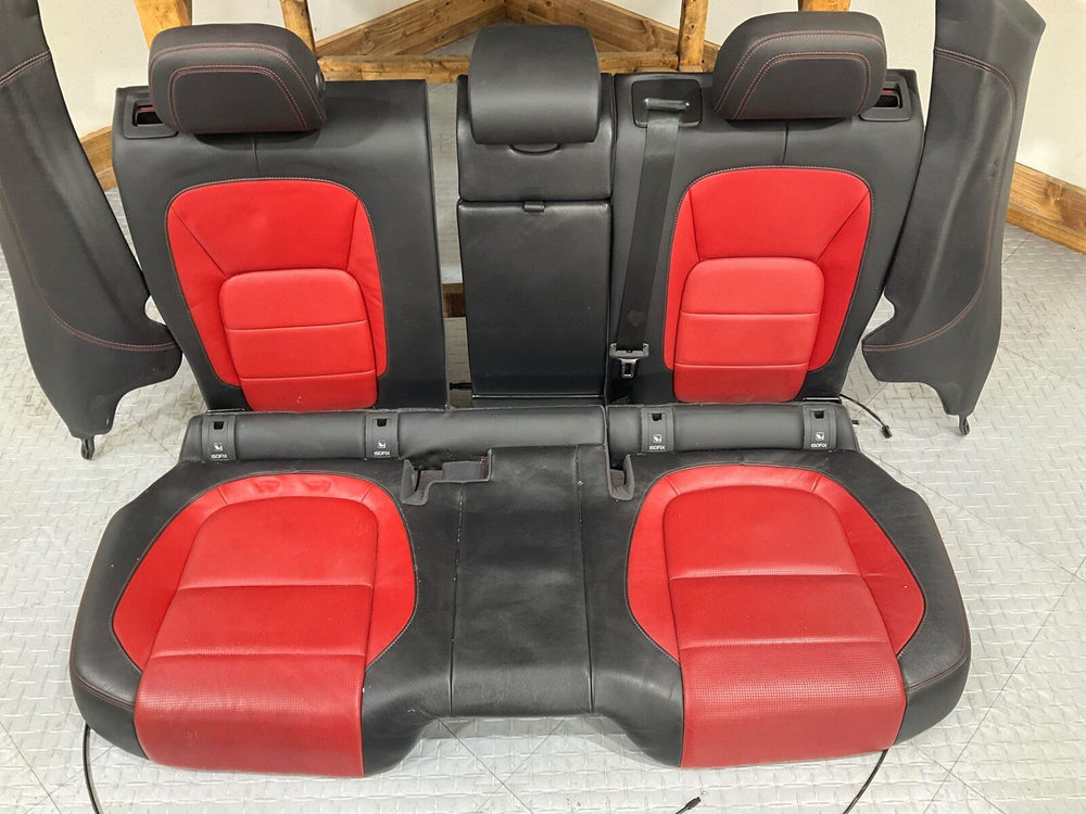 17-18 Jaguar F-Pace Leather Seat Set 14 Way Adjustable (Jet/Red TR50) Front/Rear