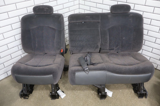 01-02 Chevy/GMC Silverado Sierra 2500HD Crew Cab Graphite Cloth Seat Set