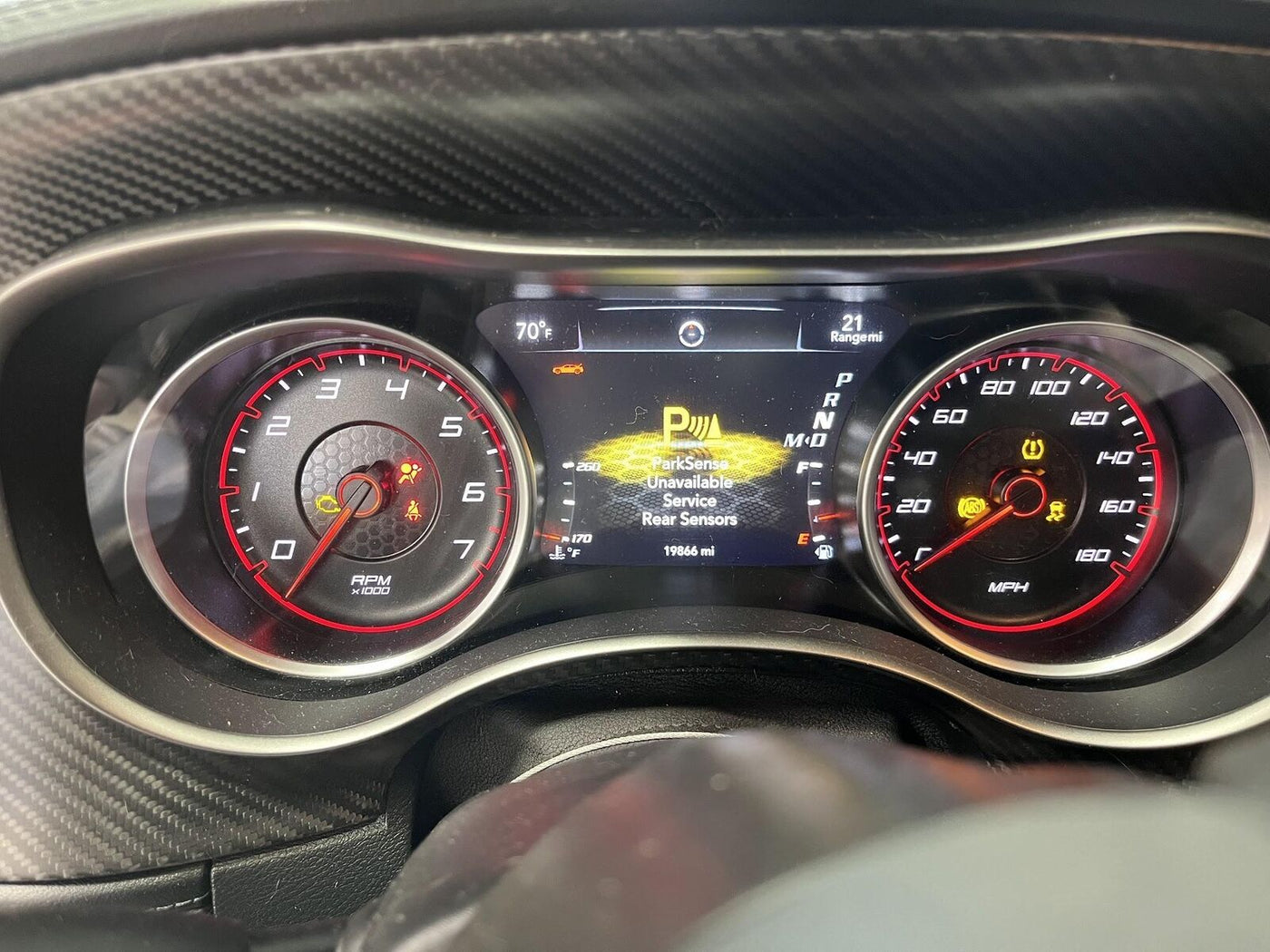 2019 Dodge Challenger SRT Hellcat 200MPH Speedometer W/Red Face Gauges (Tested)