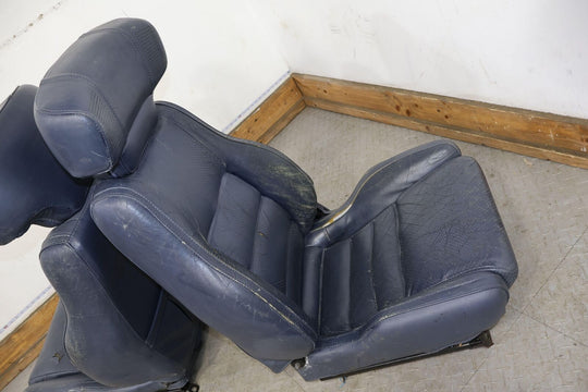 89-91 Mazda RX7 FC Convertible Pair LH&RH Leather Bucket Seats (Blue) Heavy Wear