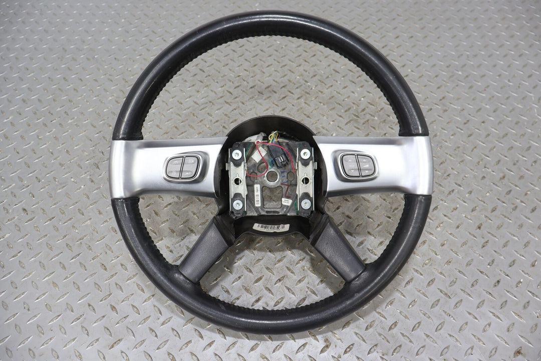 03-06 Chevy SSR Driver Leather Steering Wheel W/ Switches (Black/Silver)