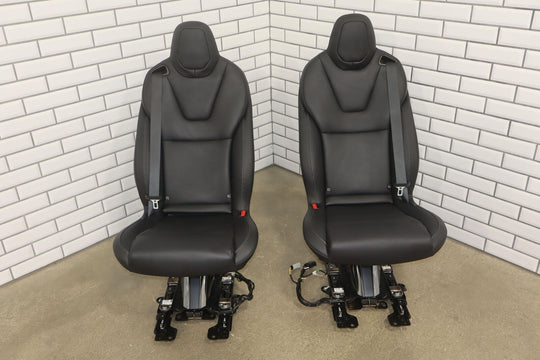 2021-2024 Tesla Model X Plaid 2nd Row Leather Seat Set (Left/Right) Black