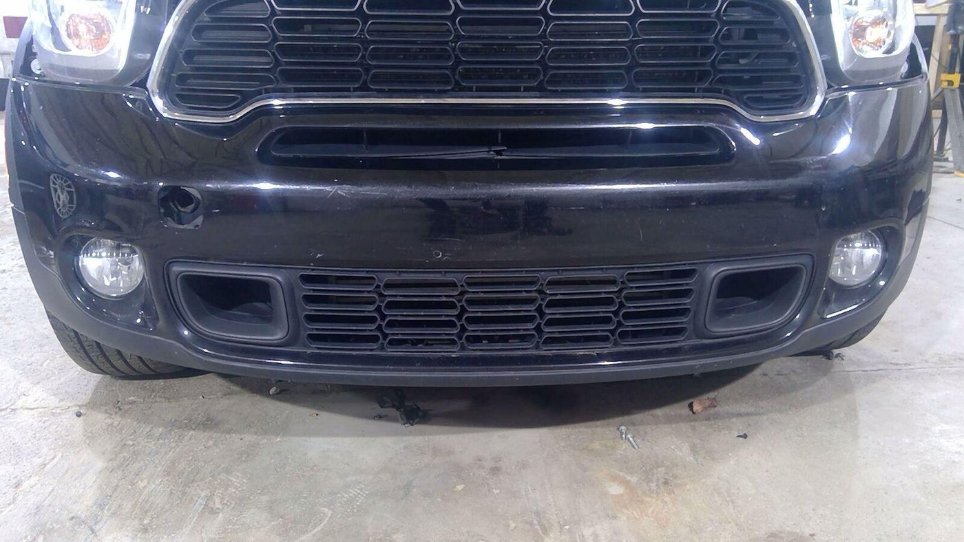 11-16 Mini Cooper Countryman Complete Front Bumper with Fogs/Grills (Black Met)