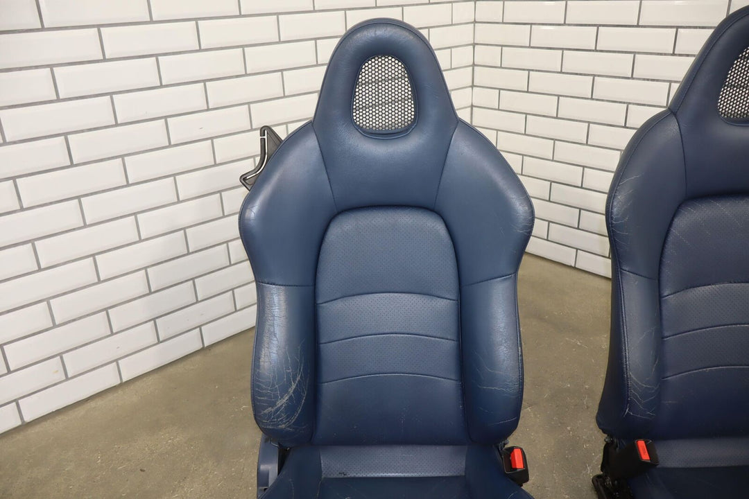 2000-2005 Honda S2000 OEM Leather Bucket Seat Set (Left/Right) Blue