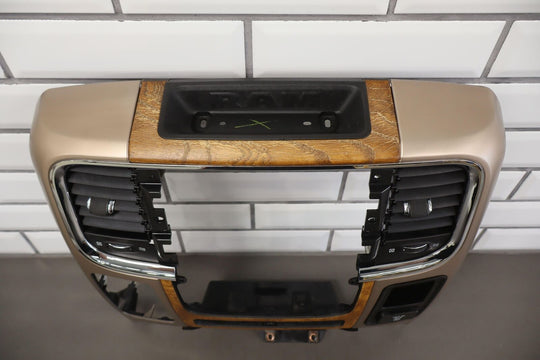 13-18 Ram 2500 Longhorn Upper Radio Trim Bezel W/ Vents (Woodgrain & Gold)