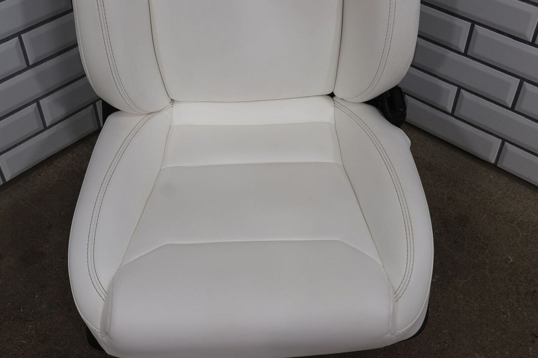 16-20 Tesla Model X Pair LH&RH Front Leather Heated Seats (White UWT) Tested