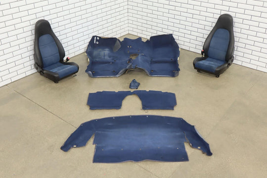 99-00 MAzda Miata NB Pair LH&RH Blue Seats W/Blue Cabin Carpet & Shifter Boot