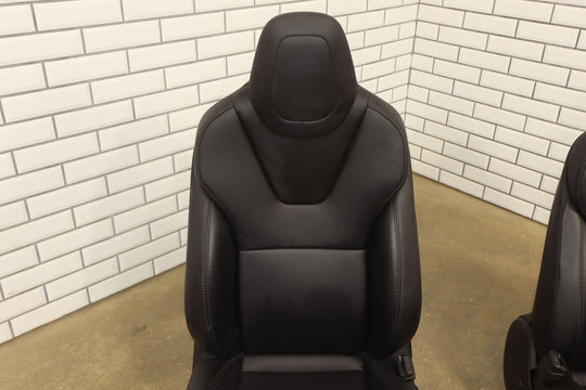 2016-2018 Tesla Model S Next Gen Black Leather/Ventilated Front Seats (Black)