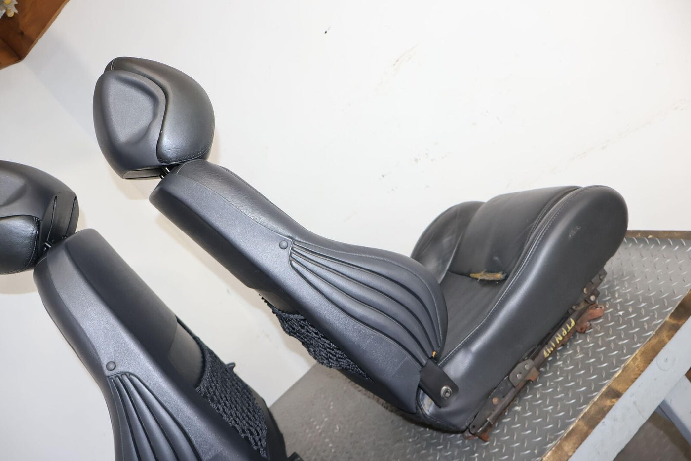 1996 Pontiac Firebird Trans AM Leather Seat Set Front&Rear (Graphite) Cracking