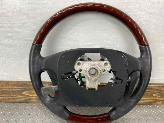 07-12 Lexus LS600HL LS460 Leather Steering Wheel W/ Controls (Black/Woodgrain)