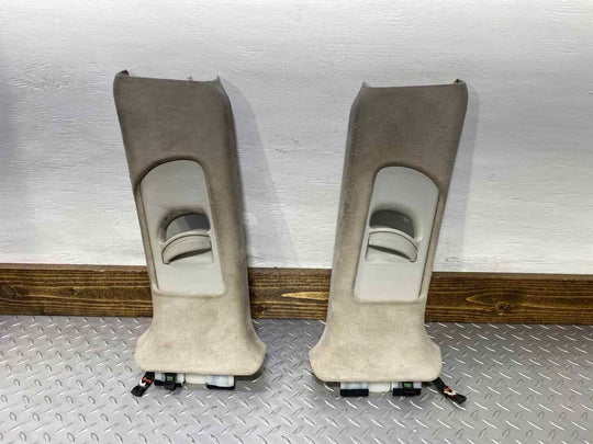 03-04 Audi RS6 LH & RH Interior Upper B-Pillar Trim Panels (Silver QJ Alcantara)