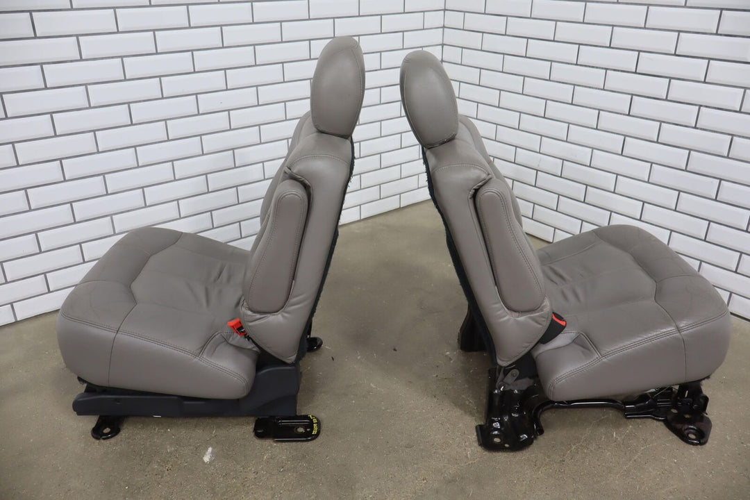 99-02 Chevy Suburban / Yukon XL Leather 2nd Row Captains Chairs (Medium Gray)