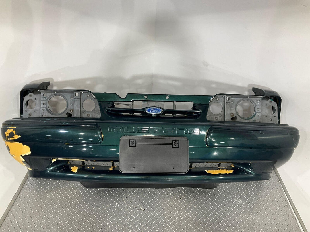 87-93 Foxbody Mustang LX Front Bumper Cover W/Header (Green) Heavy Paint Damage