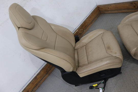 16-20 Tesla Model S LH&RH Front Bucket Leather Seats (Tan) Power/Heated/Vented