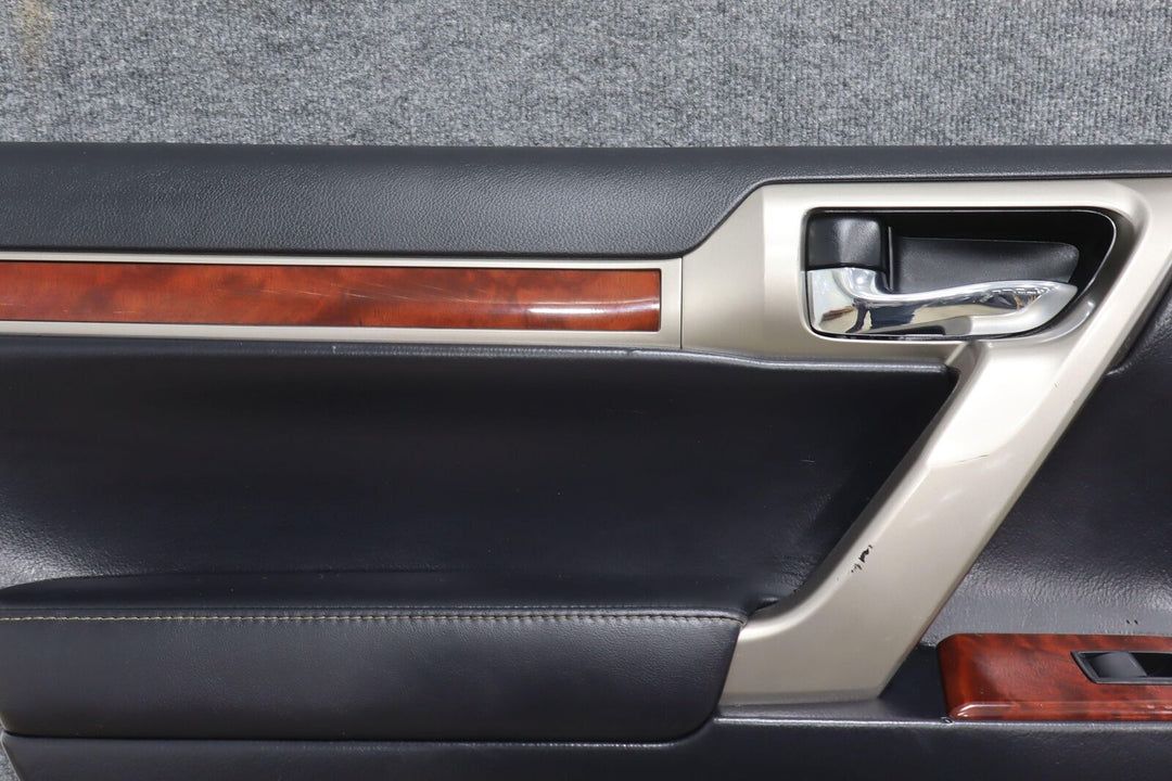 10-13 Lexus GX460 Rear Left LH Interior Door Trim Panel (Black / Woodgrain)