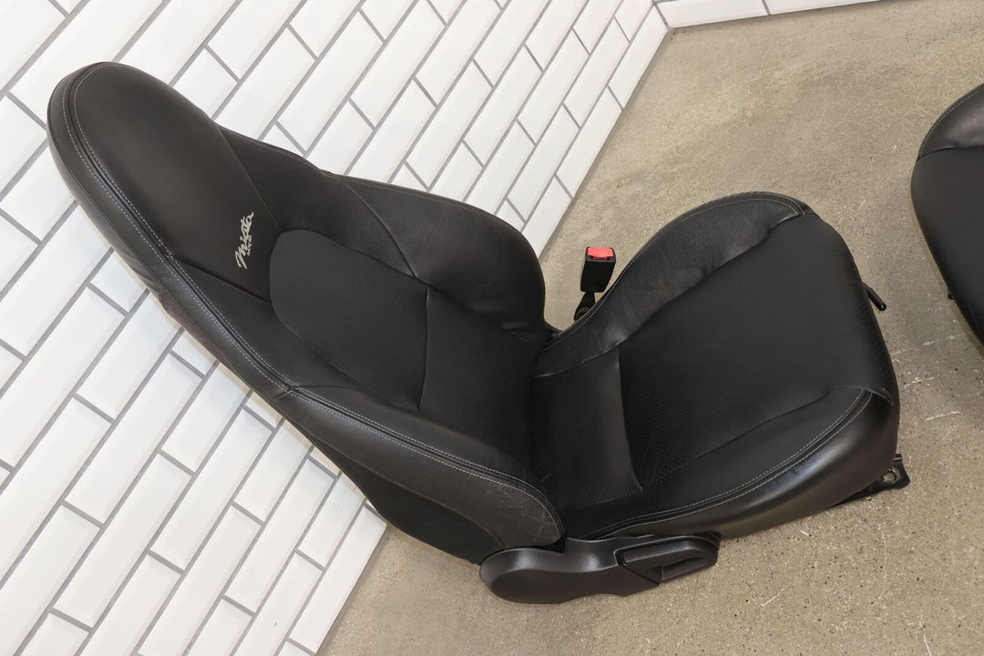 2002 Mazda Miata Pair LH&RH Leather Special Edition Seats (Black) Worn