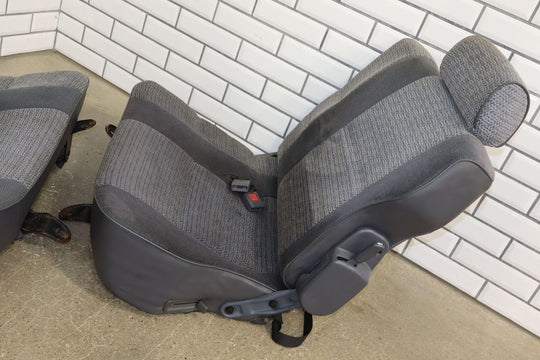 1992 Toyota Land Cruiser Pair LH&RH 2nd Row Cloth Seat (Gray FD10) Some Tears