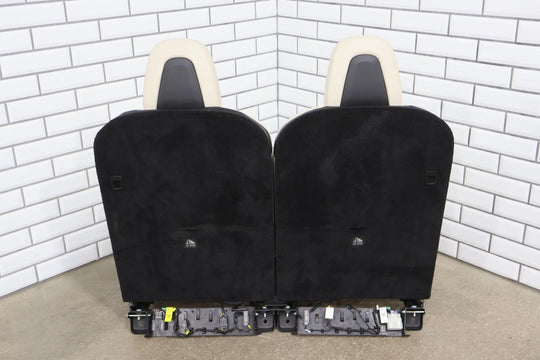 16-20 Tesla Model X Rear 3rd Row Leather Seat (Cream) Light Wear