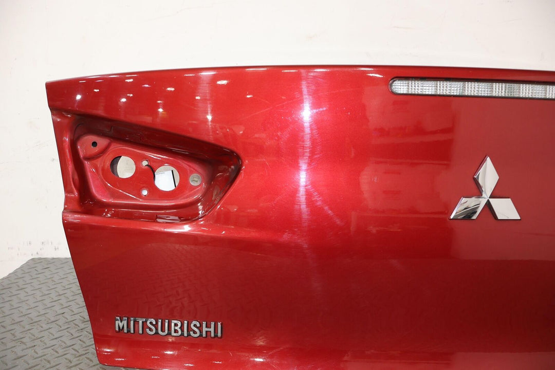 08-15 Mitsubishi Lancer EVO X Rear OEM Trunk Deck Lid (Rally Red P26) See Photos