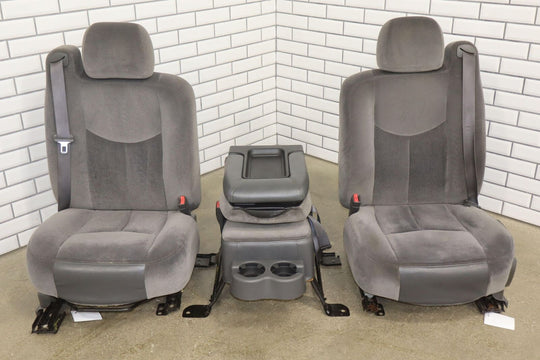 03-07 GMC Sierra / Silverado Cloth Bench Front Seat with Jump Seat (Dark Pewter)