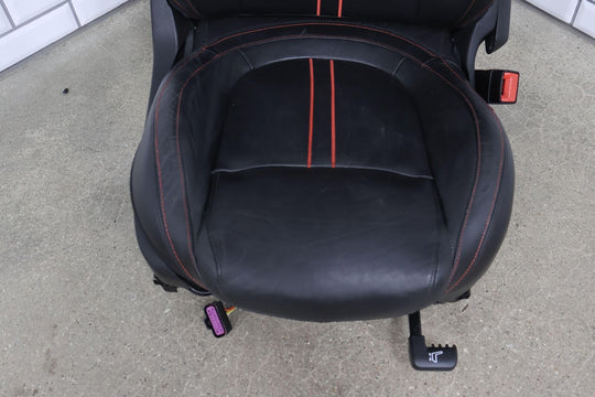 12-17 Fiat 500 Abarth Coupe Front Right Leather Bucket Seat (Black/Red Stitch)