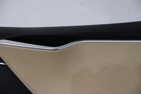 16-20 Tesla Model S Rear Right Interior Door Trim Panel (Tan/Black) See Photos