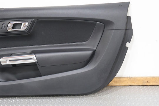 15-17 Ford Mustang GT Right Interior Door Trim Panel (Ebony 21/ Aluminum Trim)