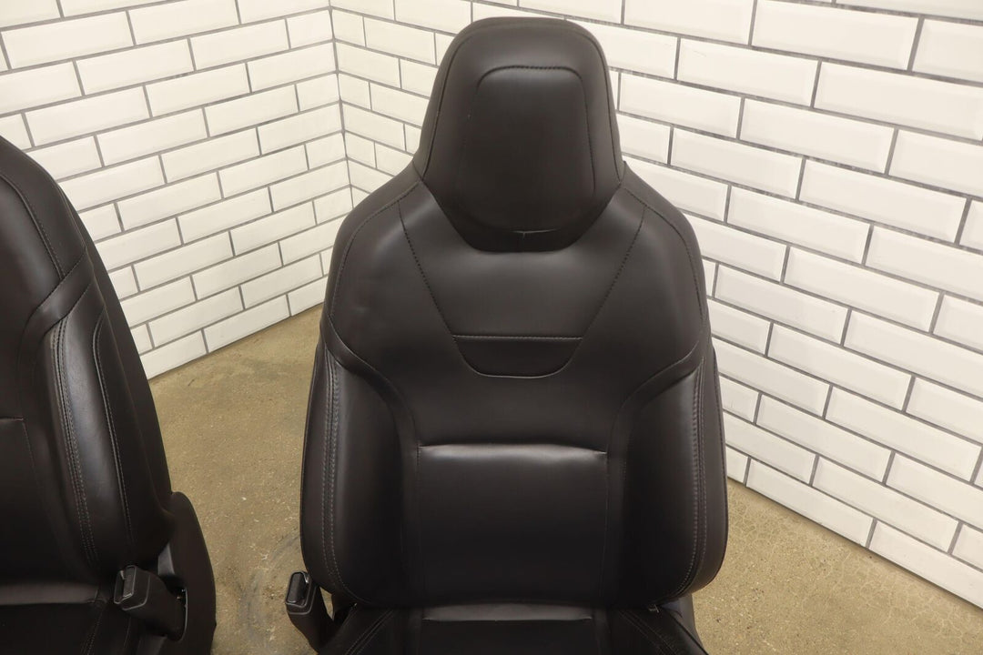 2016 Tesla Model S Gen 3 Black Leather Heated Seat Set (Front/Rear) OEM