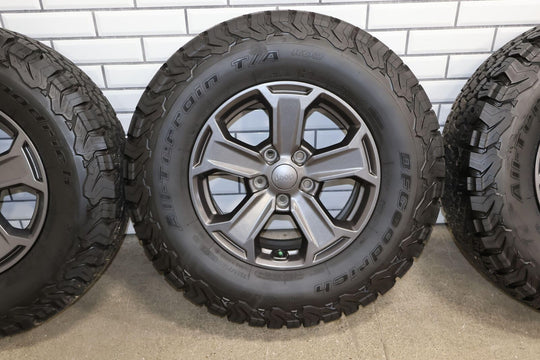 07-18 Jeep Wrangler Rubicon 17x7.5 OEM Wheels Set of 5 W/ BF Goodrich AT Tires