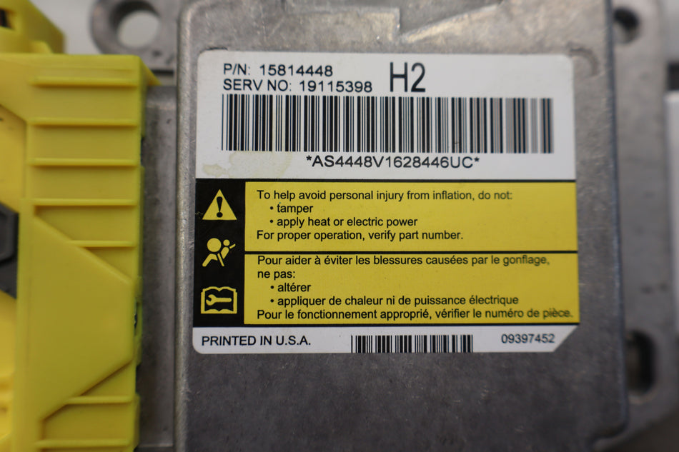 2006-2007 Hummer H2 SRS Module 19115398