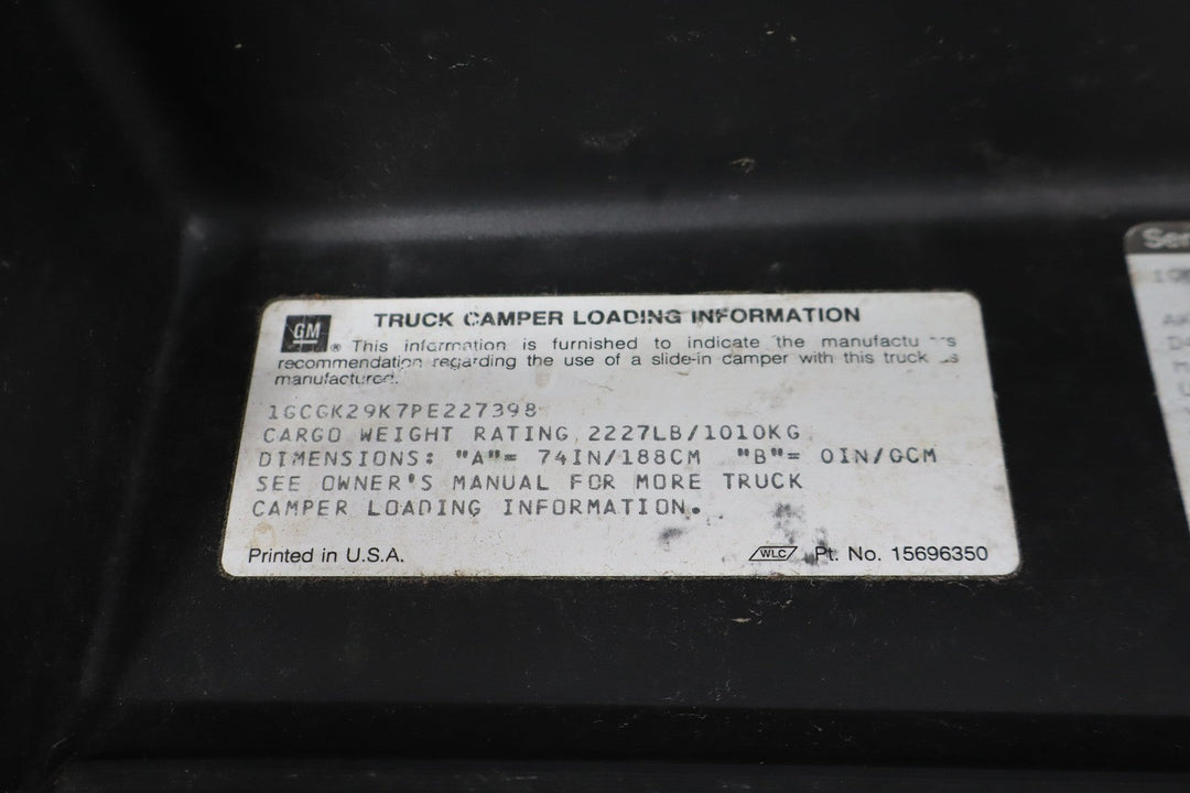 88 - 94 Chevy C/K Truck Glove Box Door with Insert Gray OEM