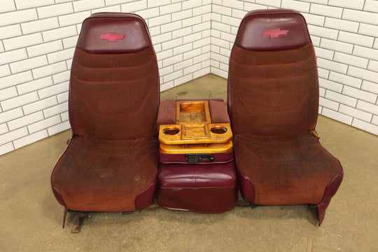 88 - 98 Chevy C/K Truck GMT400 Extended Cab Custom Seat Set (See Photos) Red