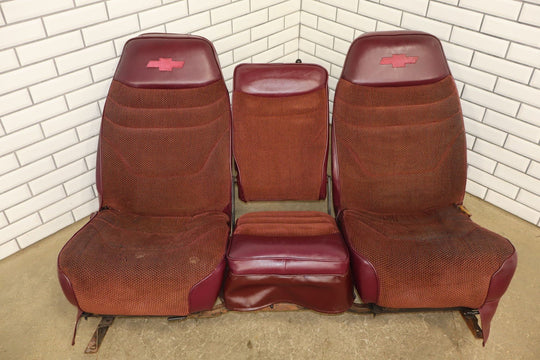 88 - 98 Chevy C/K Truck GMT400 Extended Cab Custom Seat Set (See Photos) Red
