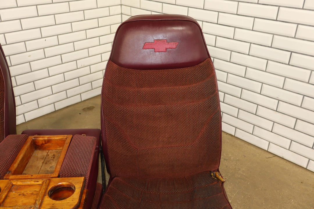 88 - 98 Chevy C/K Truck GMT400 Extended Cab Custom Seat Set (See Photos) Red