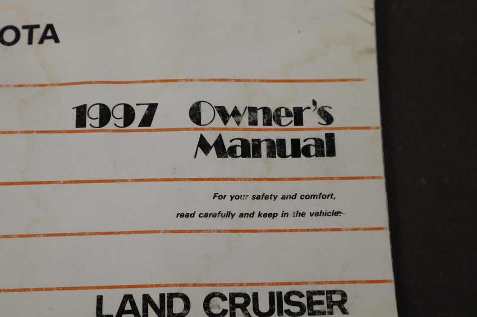 1997 Toyota Land Cruiser J80- Owners Handbook