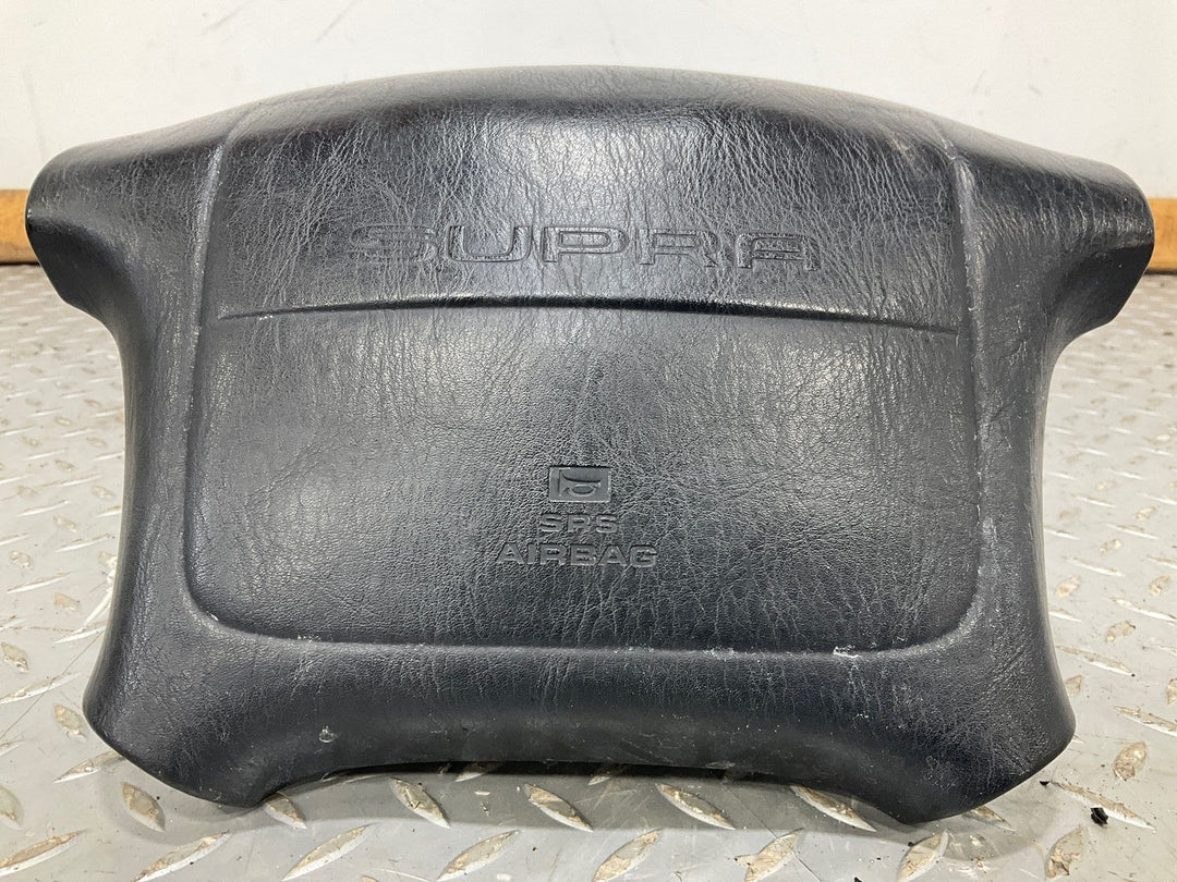 90 - 92 Toyota Supra Left Driver Steering Wheel Airbag Black Trim