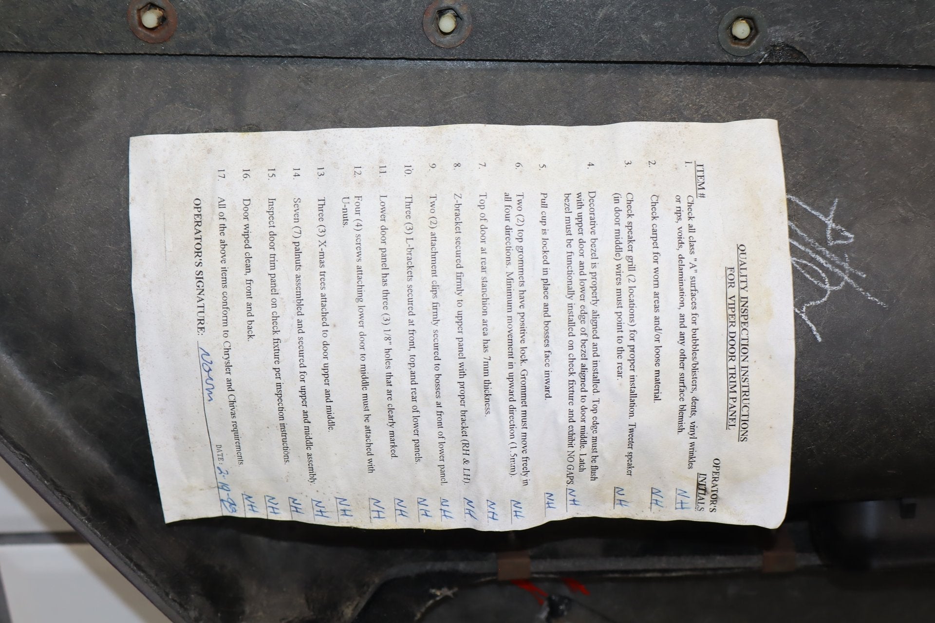 92-95 Dodge Viper RT/10 OEM RH Door Panel Trim Low 15k Miles