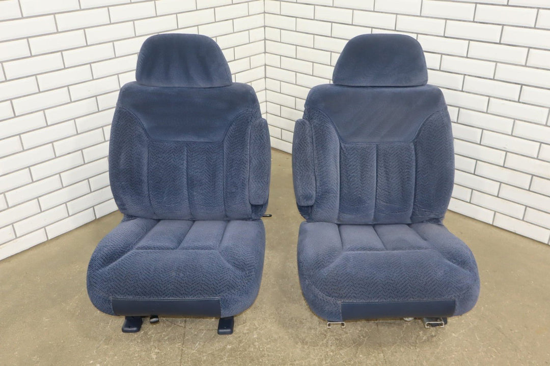 95 - 98 Chevy C/K Truck GMT400 OBS Extended Cab Cloth Seat Set Front/Rear Blue