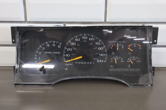 95 - 99 Chevy GMC GMT400 7.4L 454 Speedometer Cluster Tested 212K 16207735