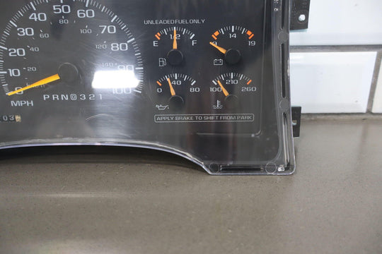 95 - 99 Chevy GMC GMT400 7.4L 454 Speedometer Cluster Tested 212K 16207735