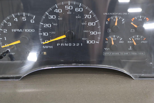 95 - 99 Chevy GMC GMT400 7.4L 454 Speedometer Cluster Tested 212K 16207735