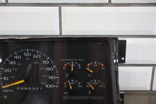 95 - 99 Chevy GMC GMT400 7.4L 454 Speedometer Cluster Tested 212K 16207735