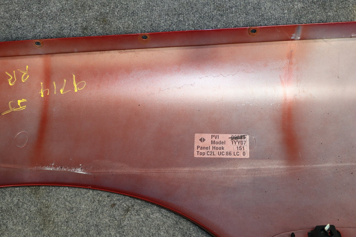 97-04 C5 Corvette C5 Coupe Right RH Passenger Quarter Panel Magnetic Red