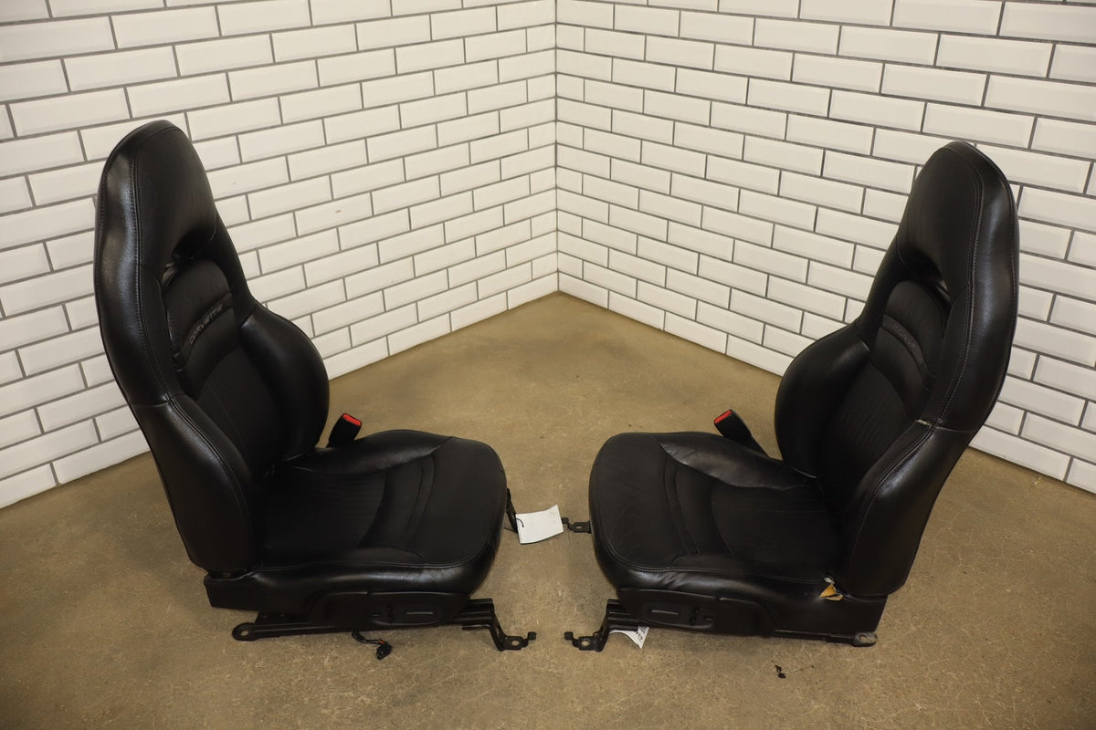 97-04 Chevrolet Corvette C5 Sport Leather Seats Set Black 193 | Leather Issues