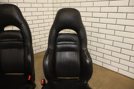 97-04 Chevrolet Corvette C5 Sport Leather Seats Set Black 193 | Leather Issues