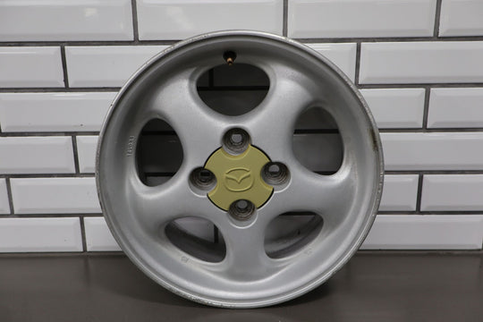 99 - 00 Mazda Miata NB Single (1) 14x6 Wheel Silver 5 Spokes *Curbed*