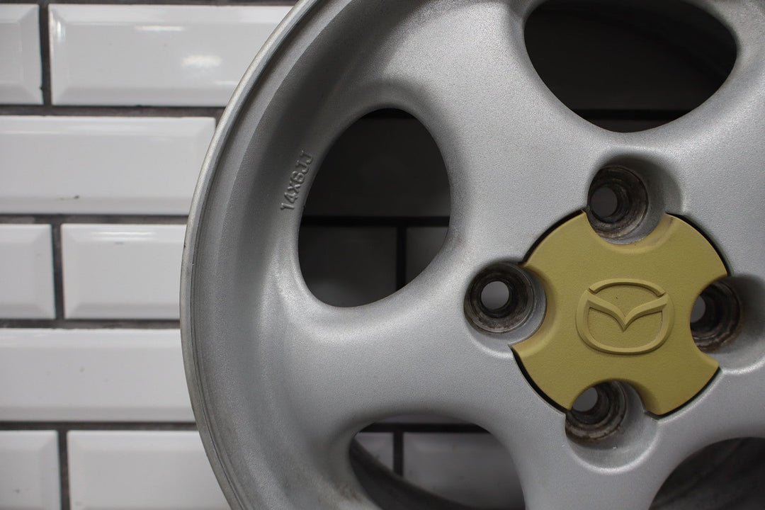 99 - 00 Mazda Miata NB Single (1) 14x6 Wheel Silver 5 Spokes *Curbed*