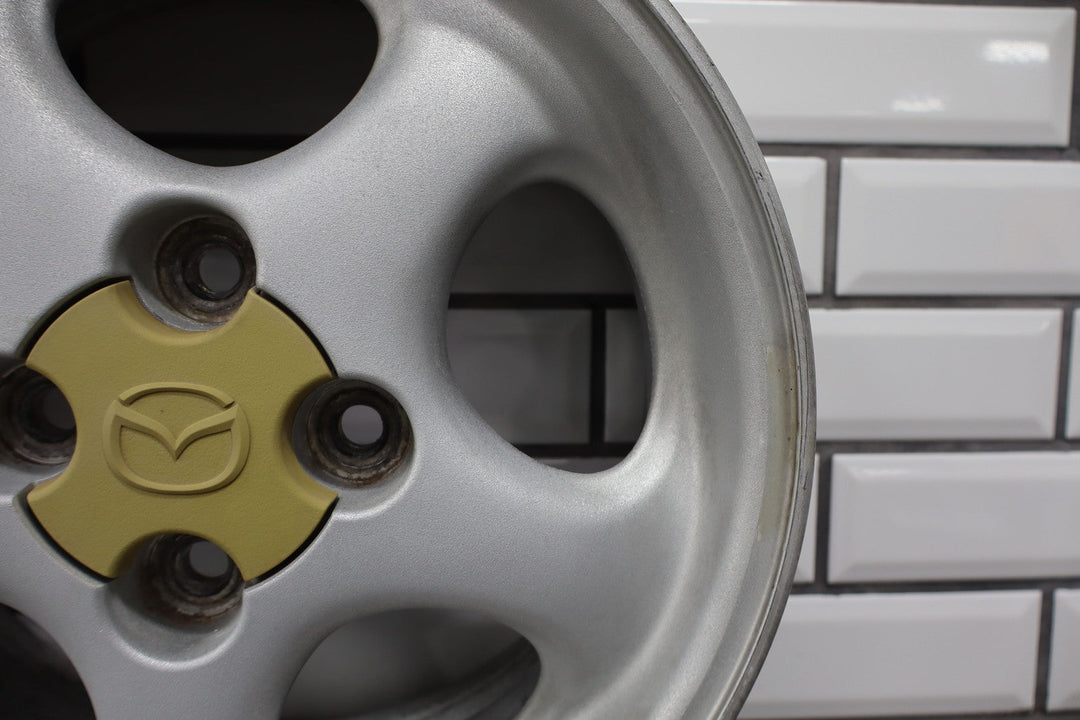 99 - 00 Mazda Miata NB Single (1) 14x6 Wheel Silver 5 Spokes *Curbed*