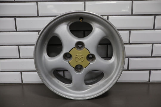 99 - 00 Mazda Miata NB Single (1) 14x6 Wheel Silver 5 Spokes *Curbed*