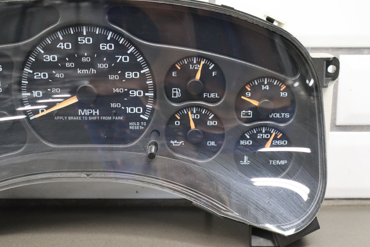 99-02 Chevy HD Truck 2500 3500 Gauge Cluster Speedometer w/ Trans Temp 15059383